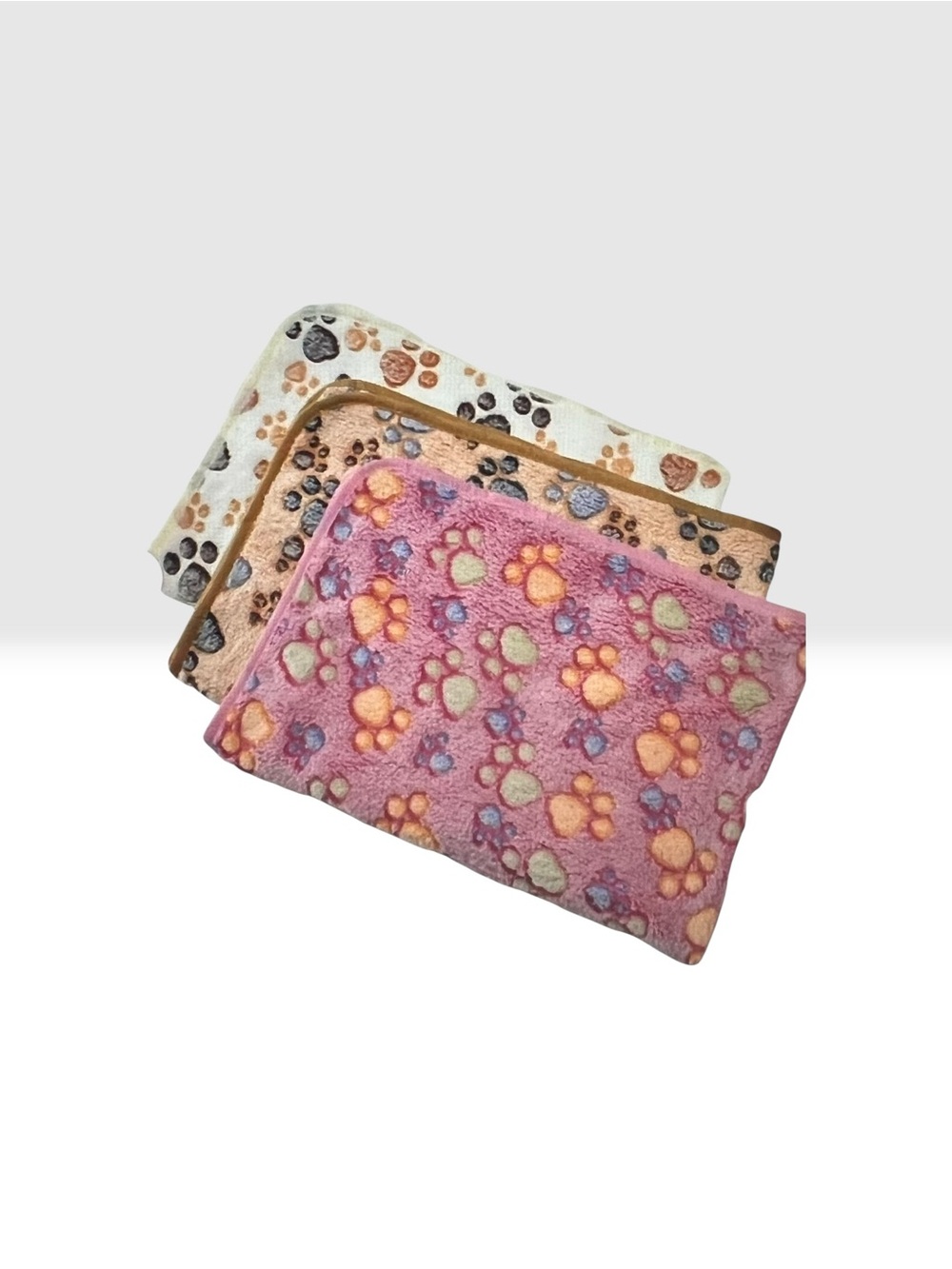 Pack of 3 Warm Pet Blanket Mats NWOT – Small Paw Print Fleece Dog & Cat Blankets - Picture 2 of 10